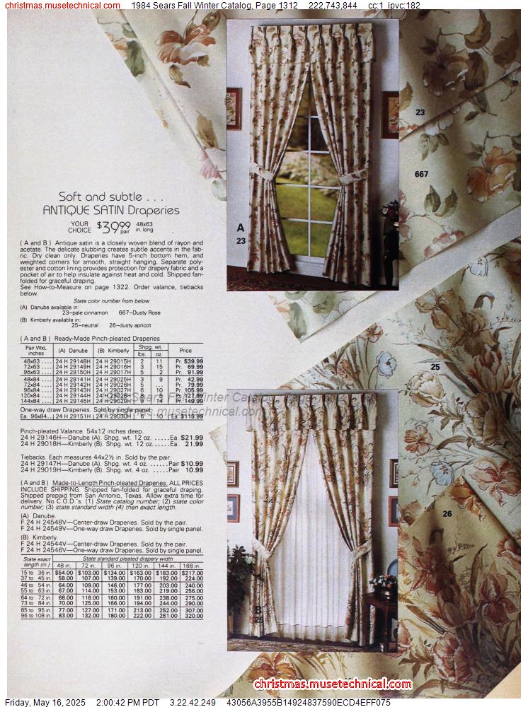 1984 Sears Fall Winter Catalog, Page 1312