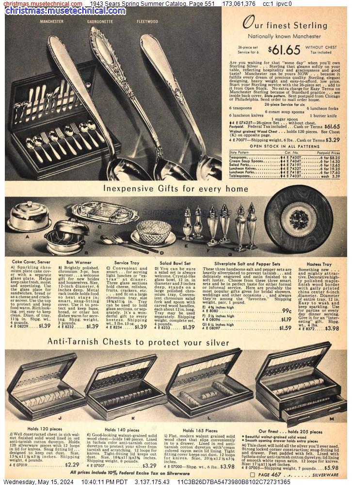 1943 Sears Spring Summer Catalog, Page 551