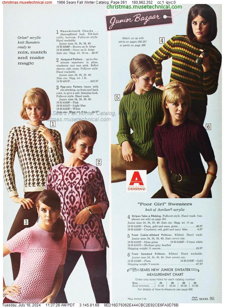 1966 Sears Fall Winter Catalog, Page 261