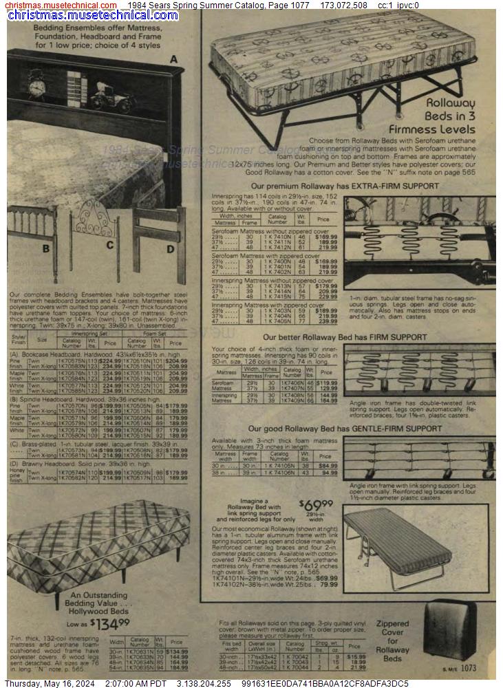 1984 Sears Spring Summer Catalog, Page 1077
