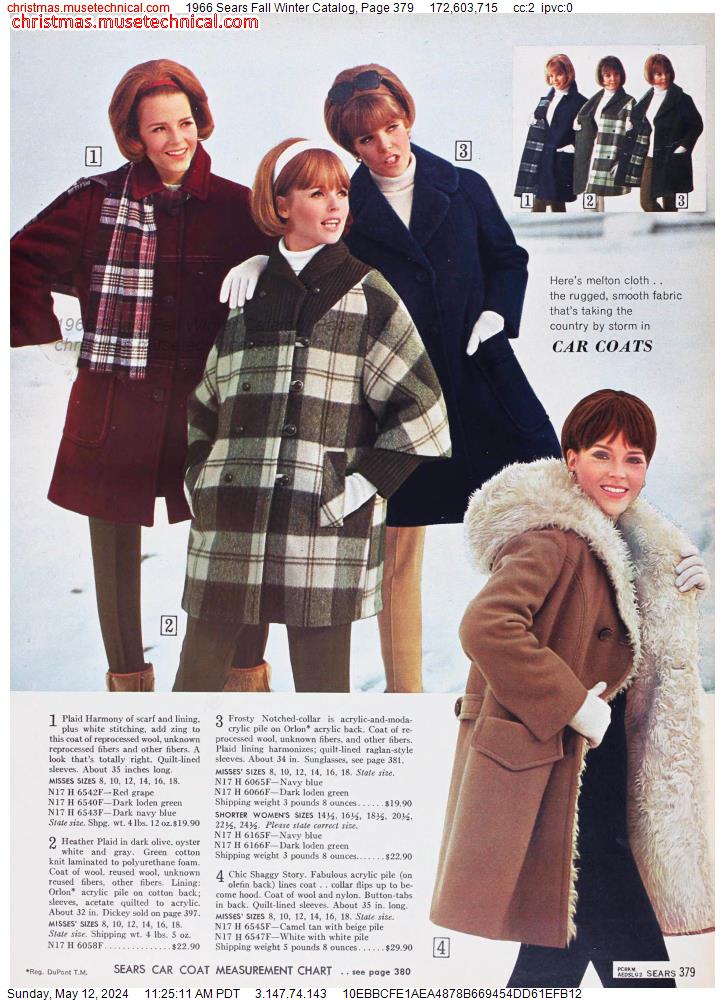 1966 Sears Fall Winter Catalog, Page 379