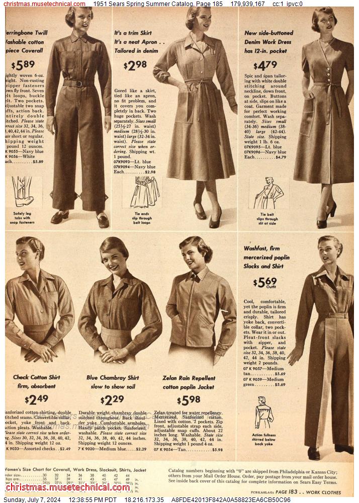 1951 Sears Spring Summer Catalog, Page 185