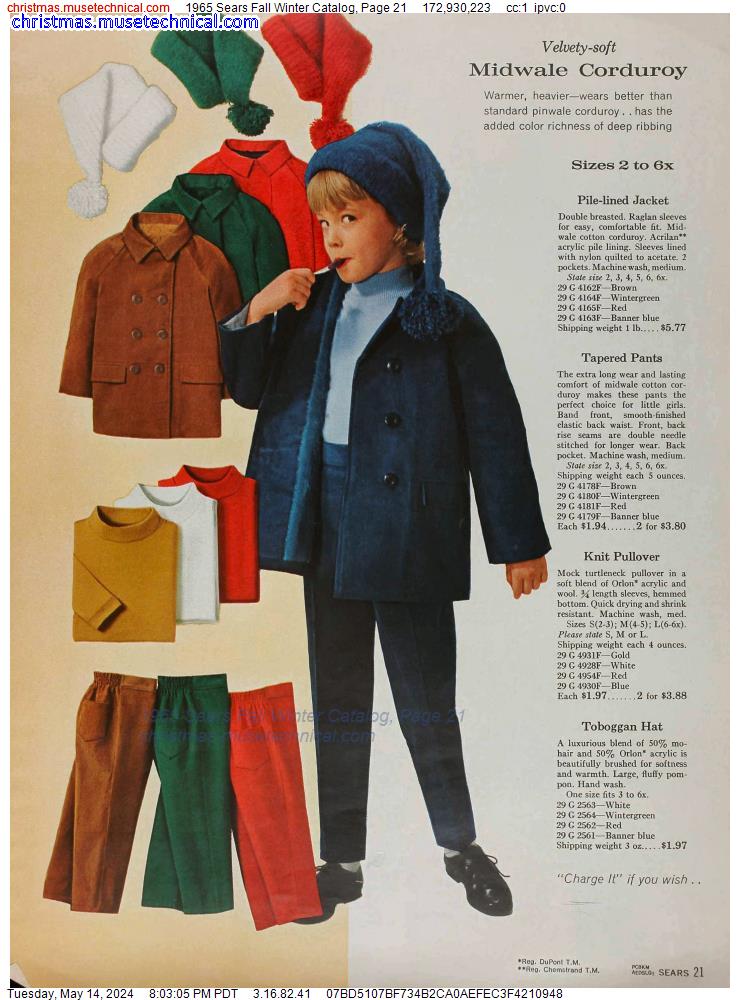 1965 Sears Fall Winter Catalog, Page 21