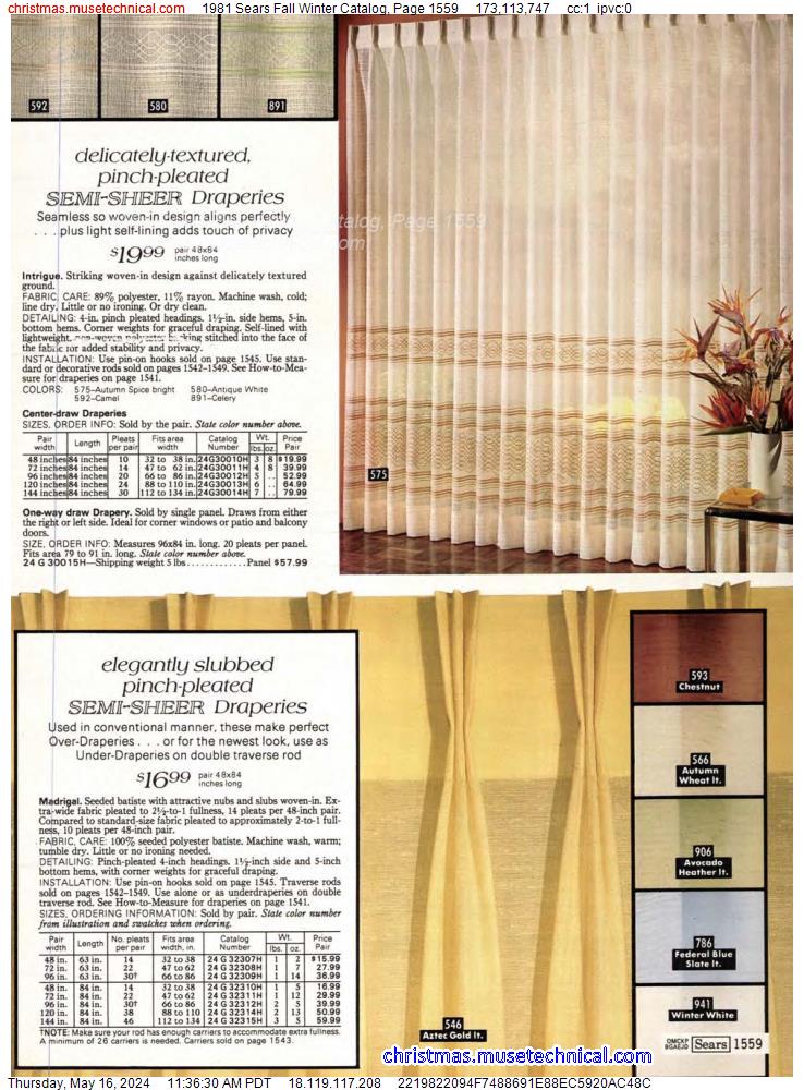 1981 Sears Fall Winter Catalog, Page 1559