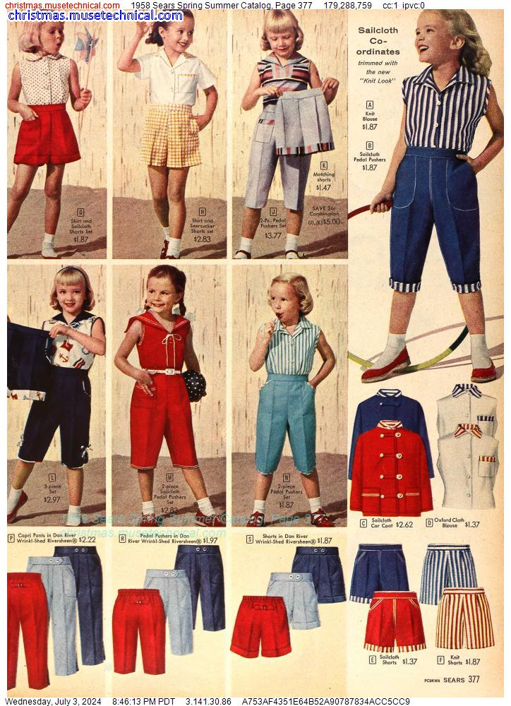 1958 Sears Spring Summer Catalog, Page 377