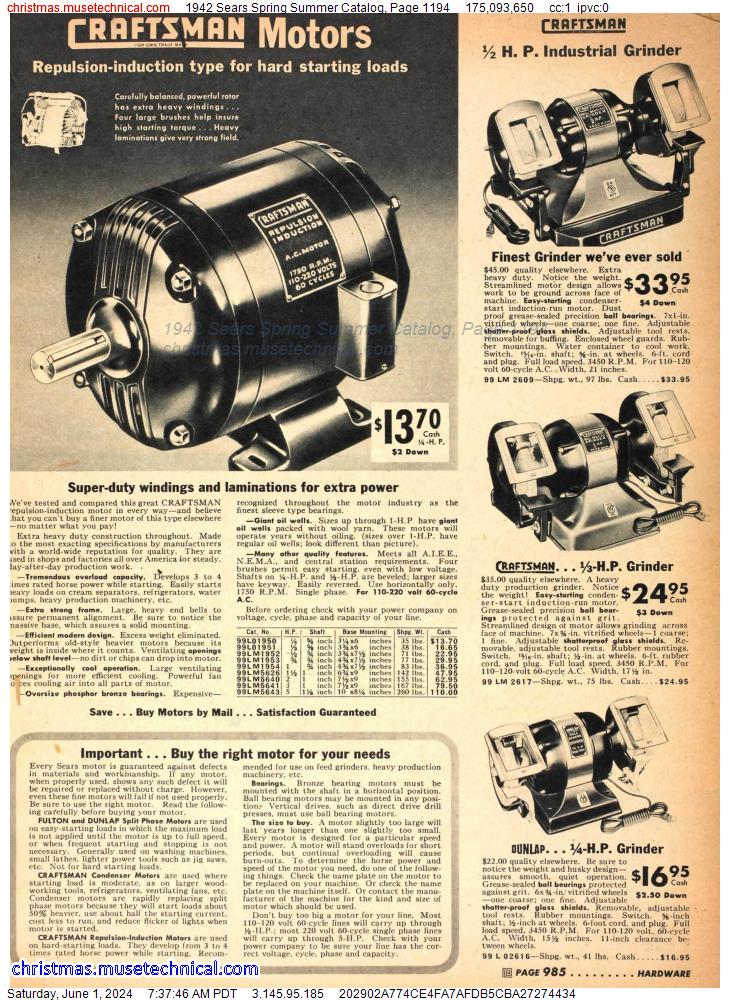 1942 Sears Spring Summer Catalog, Page 1194
