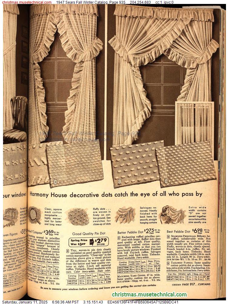 1947 Sears Fall Winter Catalog, Page 935