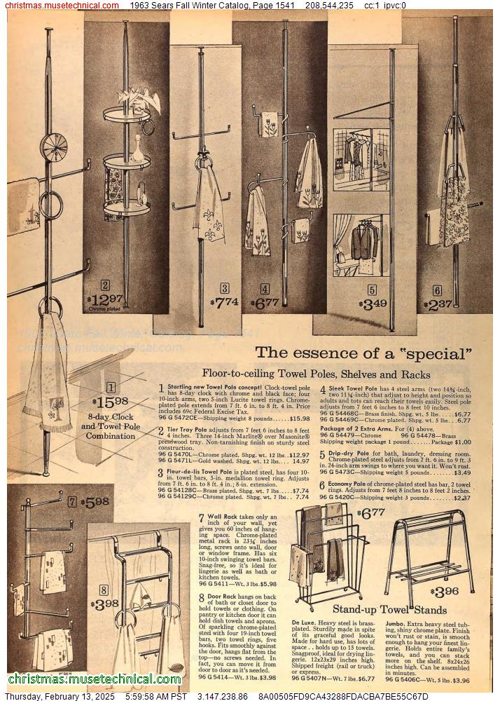 1963 Sears Fall Winter Catalog, Page 1541