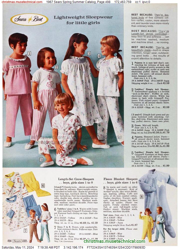 1967 Sears Spring Summer Catalog, Page 498
