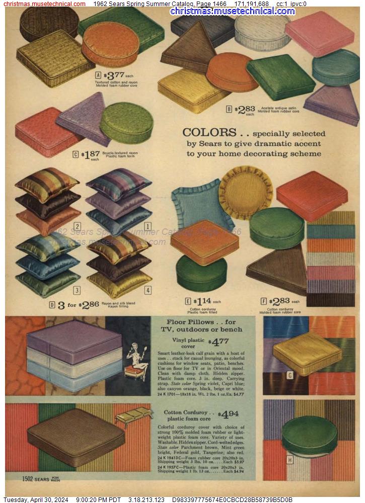 1962 Sears Spring Summer Catalog, Page 1466