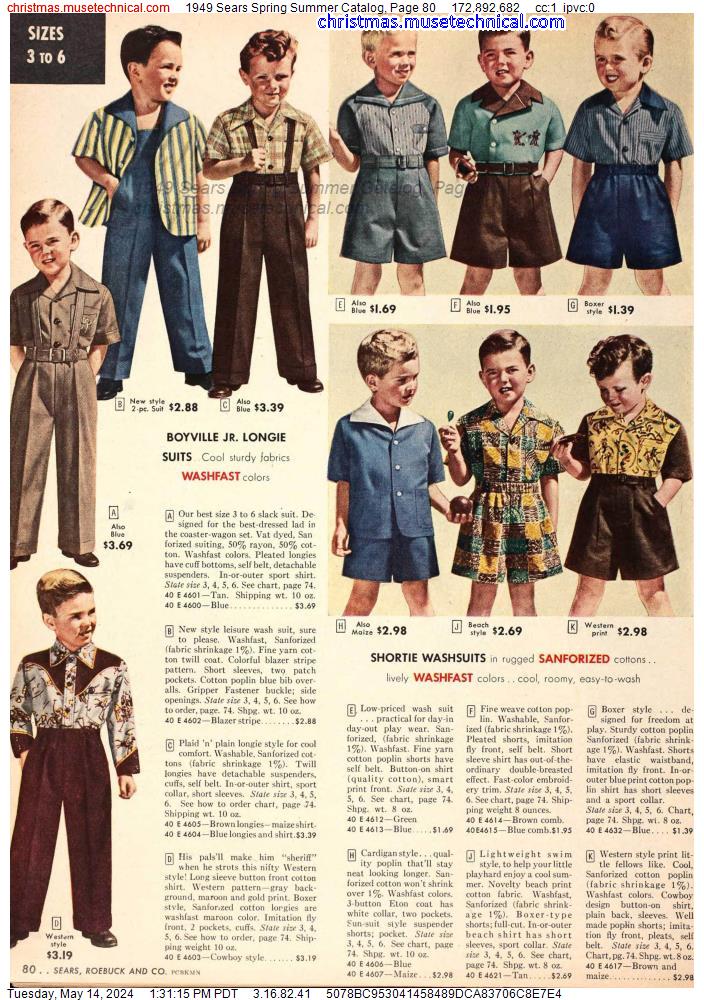 1949 Sears Spring Summer Catalog, Page 80