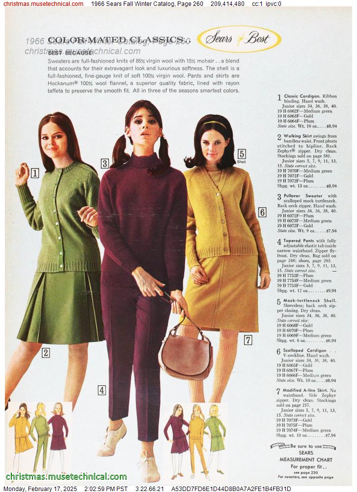 1966 Sears Fall Winter Catalog, Page 260