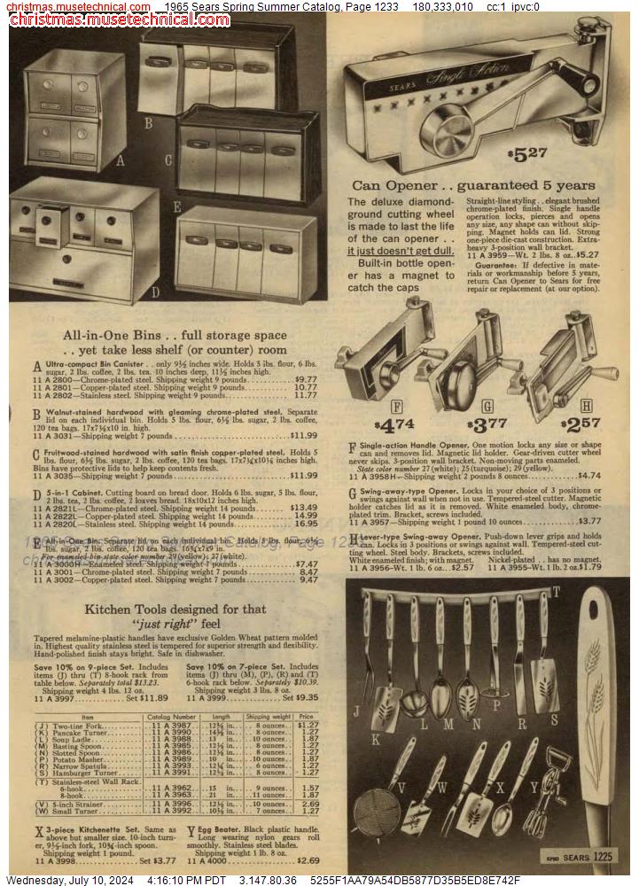 1965 Sears Spring Summer Catalog, Page 1233