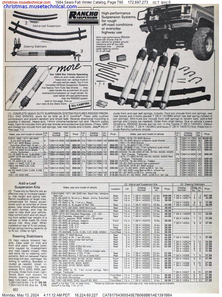 1984 Sears Fall Winter Catalog, Page 795