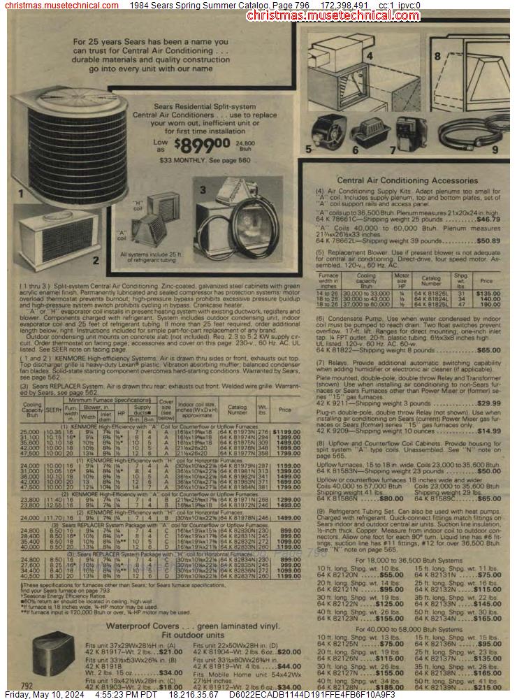 1984 Sears Spring Summer Catalog, Page 796