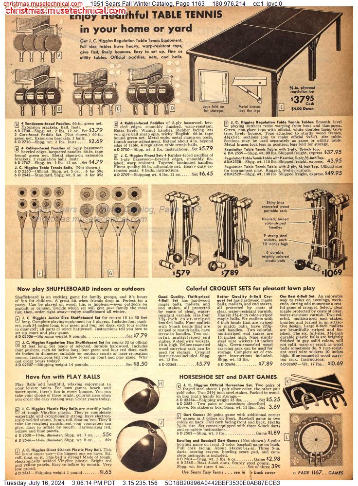 1951 Sears Fall Winter Catalog, Page 1163