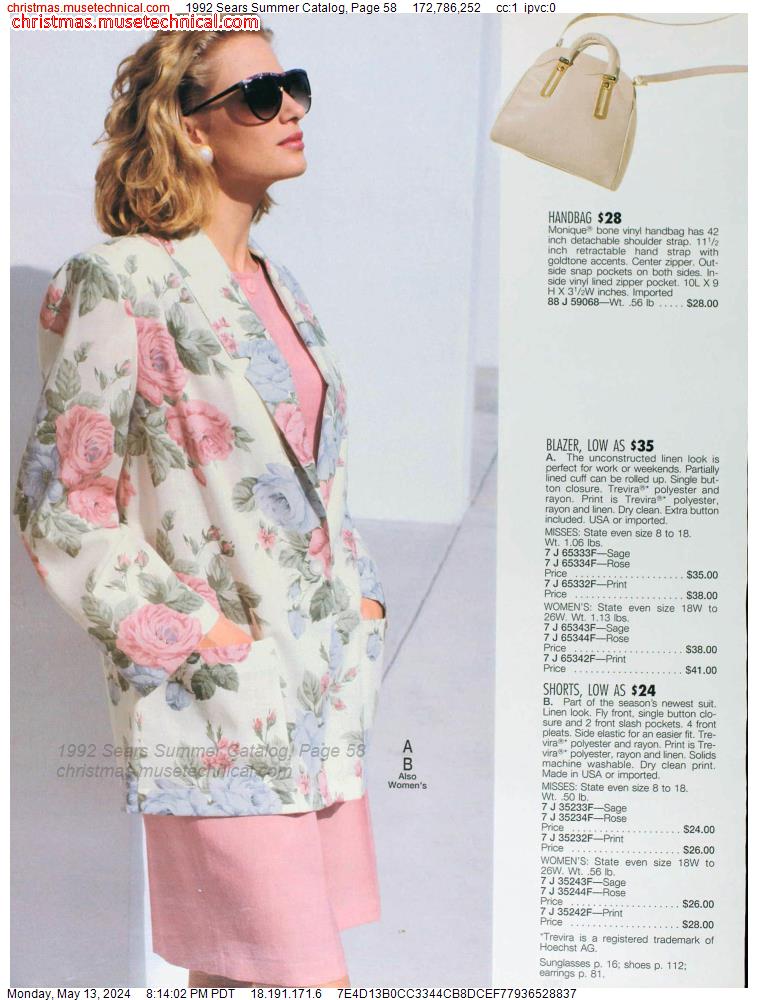 1992 Sears Summer Catalog, Page 58