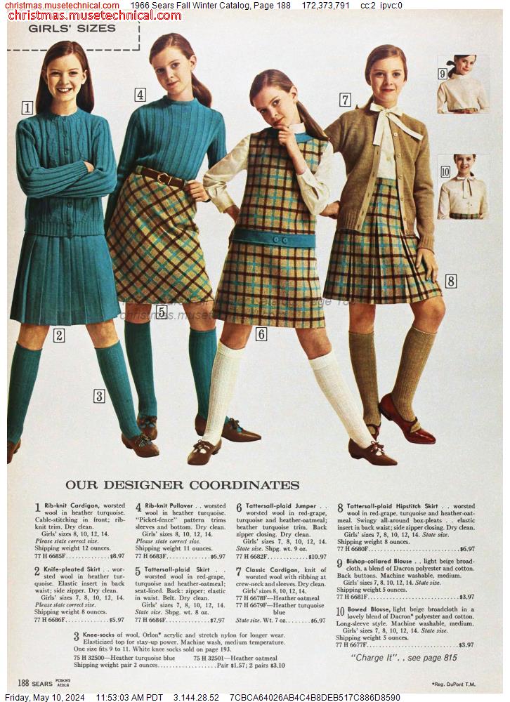 1966 Sears Fall Winter Catalog, Page 188