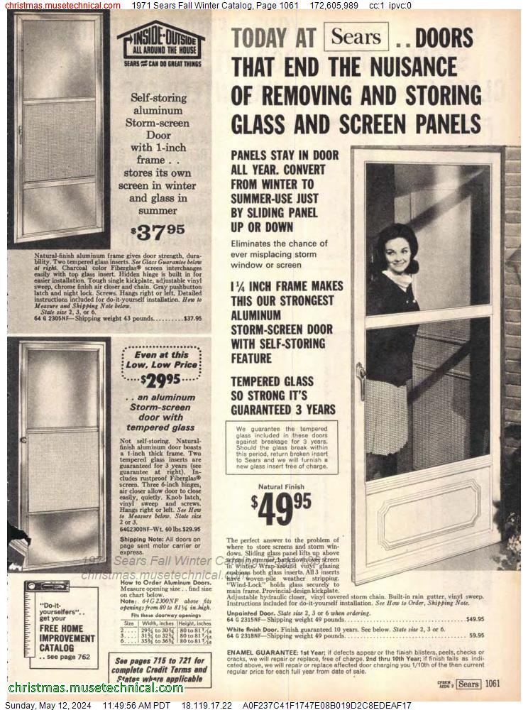 1971 Sears Fall Winter Catalog, Page 1061