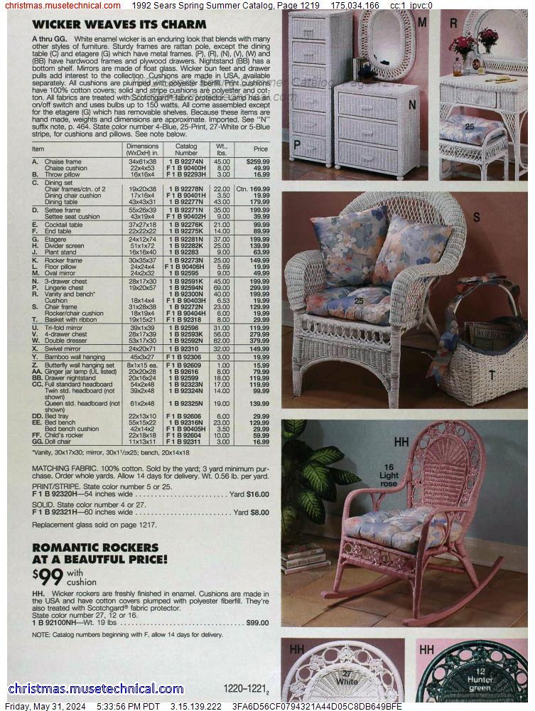1992 Sears Spring Summer Catalog, Page 1219