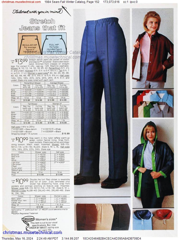 1984 Sears Fall Winter Catalog, Page 152