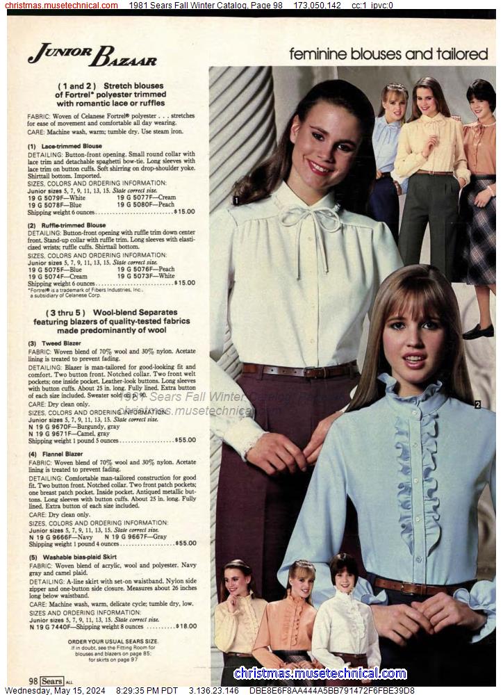 1981 Sears Fall Winter Catalog, Page 98