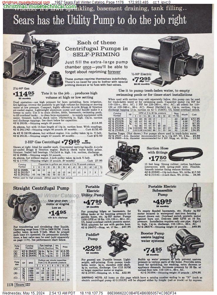 1967 Sears Fall Winter Catalog, Page 1176