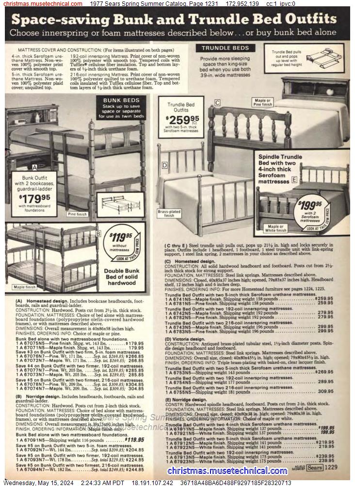 1977 Sears Spring Summer Catalog, Page 1231