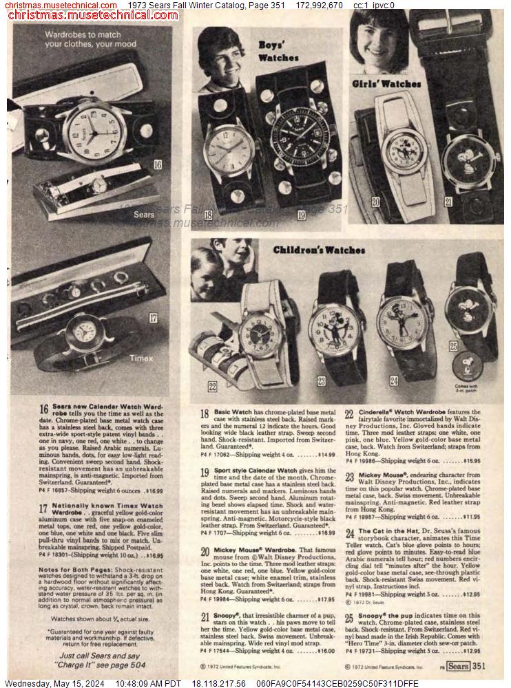 1973 Sears Fall Winter Catalog, Page 351