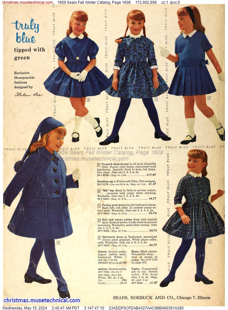 1959 Sears Fall Winter Catalog, Page 1608