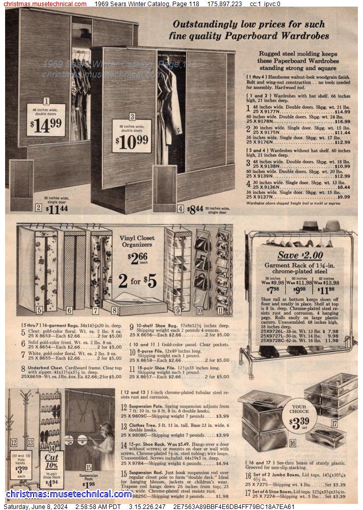 1969 Sears Winter Catalog, Page 118
