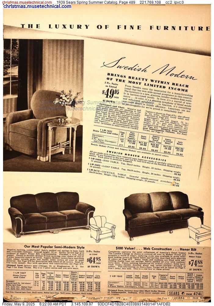 1939 Sears Spring Summer Catalog, Page 489