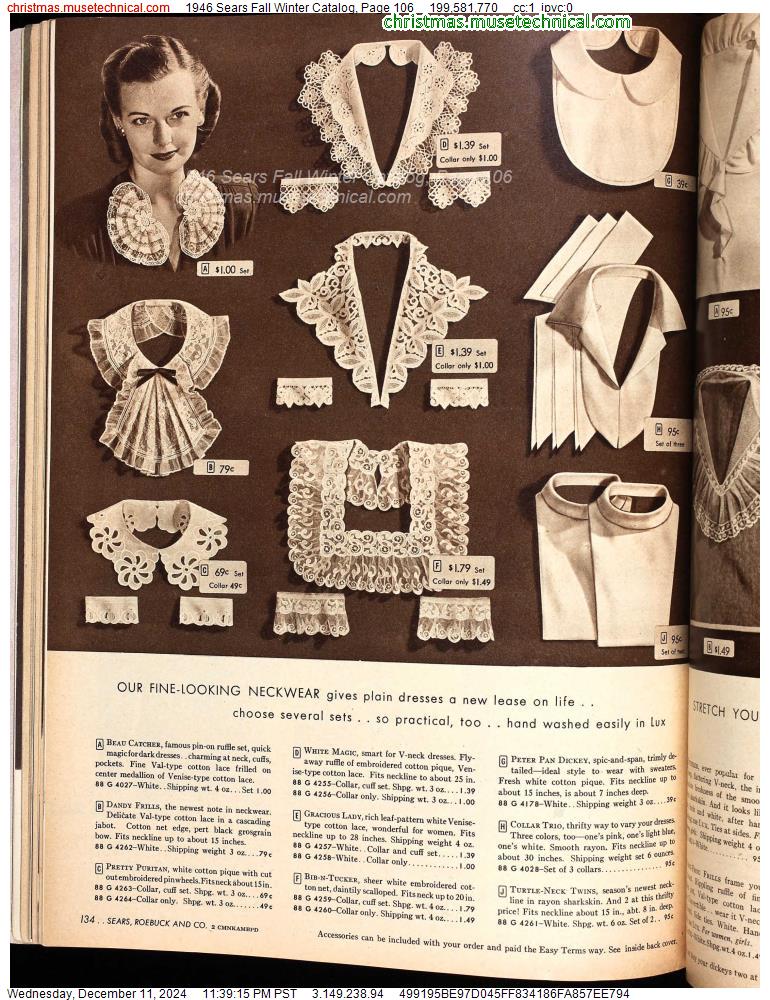 1946 Sears Fall Winter Catalog, Page 106