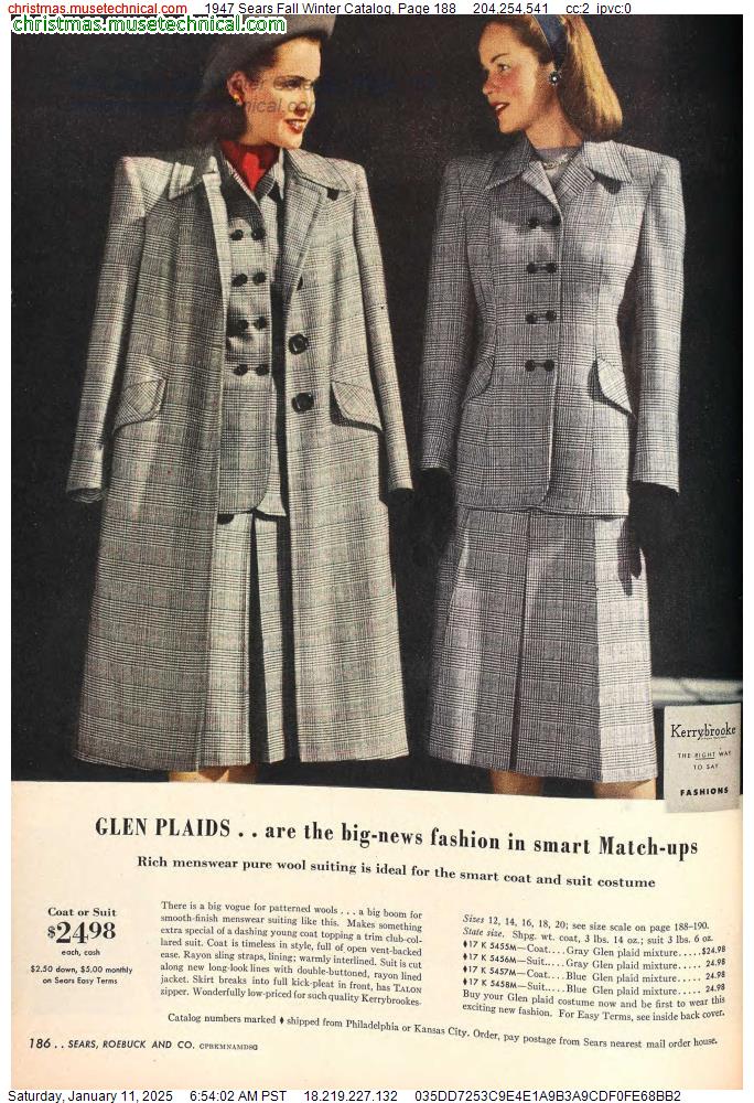 1947 Sears Fall Winter Catalog, Page 188