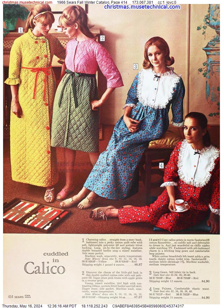 1966 Sears Fall Winter Catalog, Page 414