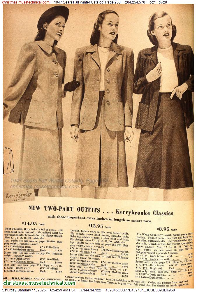 1947 Sears Fall Winter Catalog, Page 268