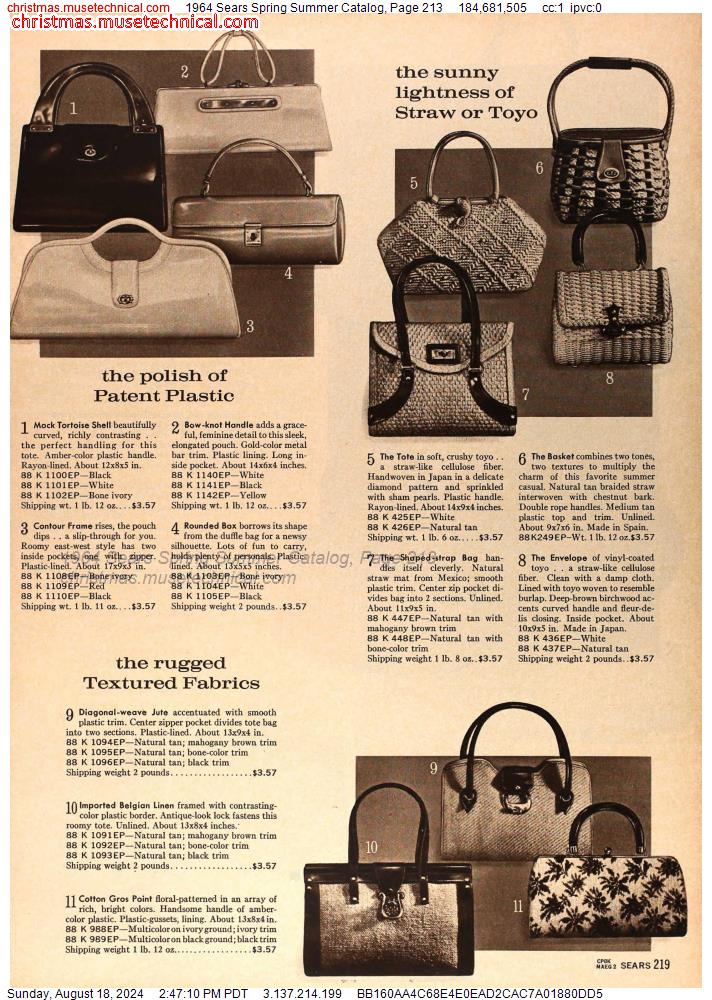 1964 Sears Spring Summer Catalog, Page 213 - Catalogs & Wishbooks