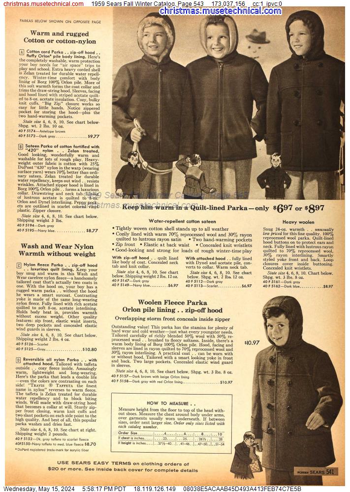 1959 Sears Fall Winter Catalog, Page 543