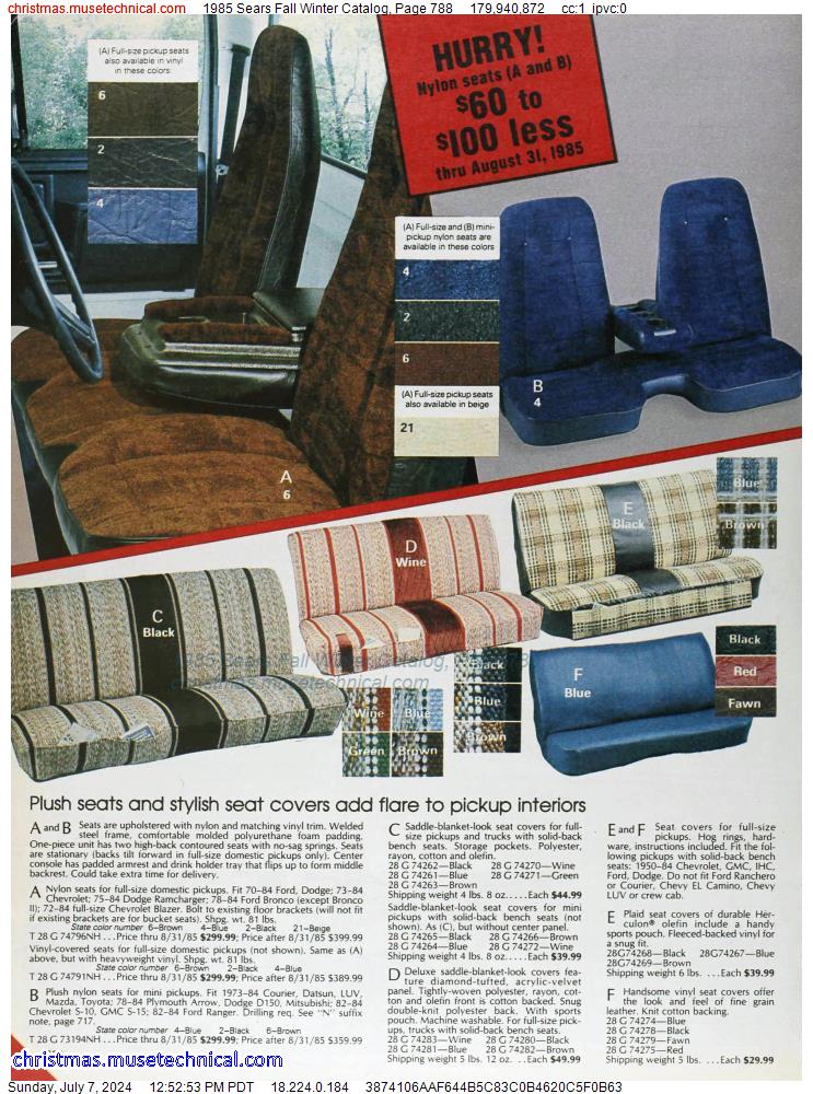 1985 Sears Fall Winter Catalog, Page 788