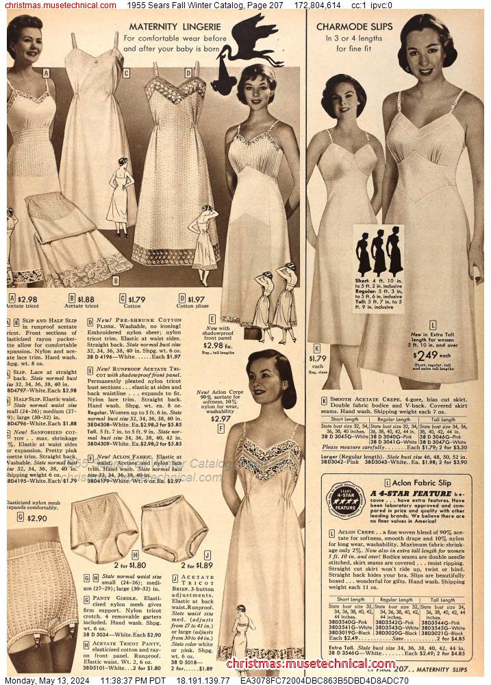 1955 Sears Fall Winter Catalog, Page 207
