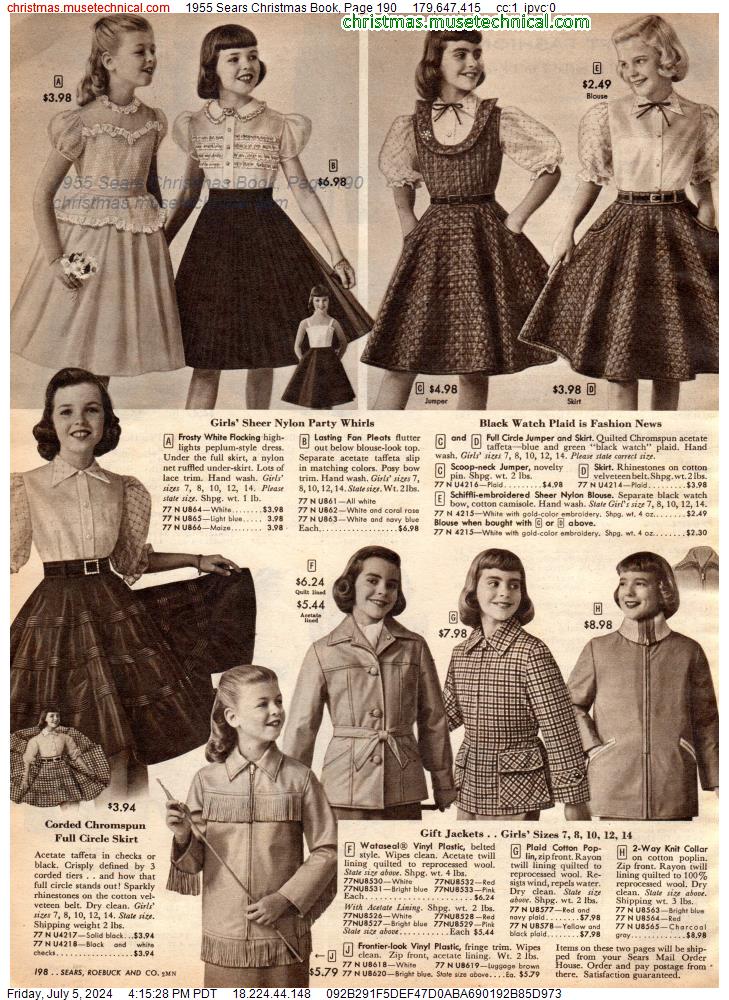 1955 Sears Christmas Book, Page 190