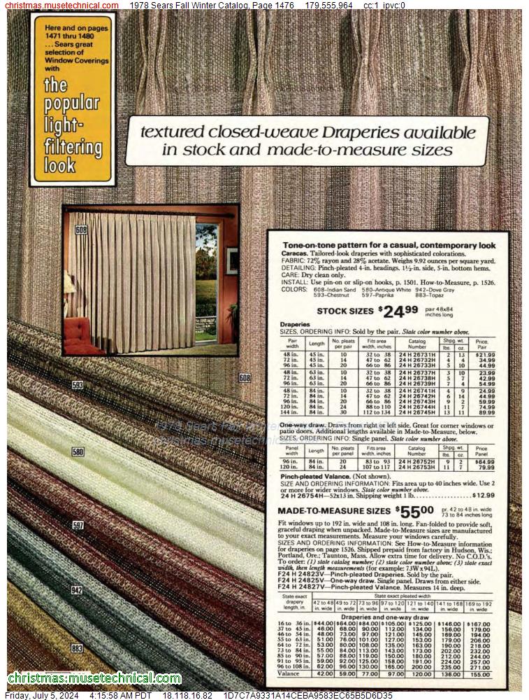 1978 Sears Fall Winter Catalog, Page 1476