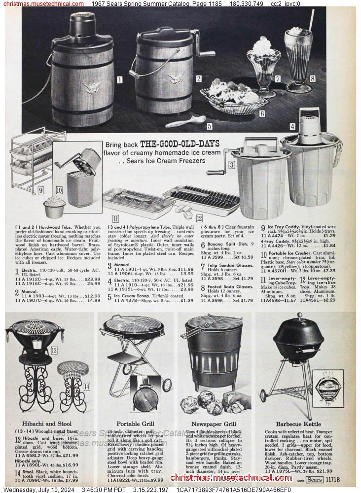 1967 Sears Spring Summer Catalog, Page 1185