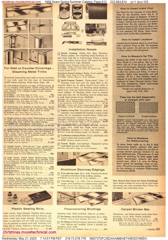 1958 Sears Spring Summer Catalog, Page 812
