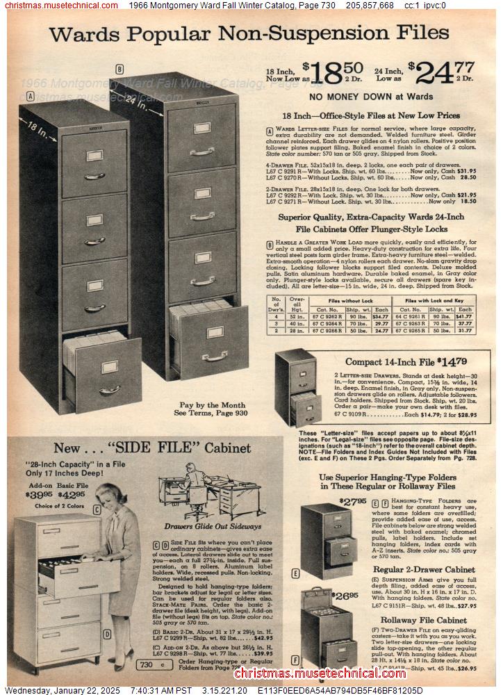 1966 Montgomery Ward Fall Winter Catalog, Page 730