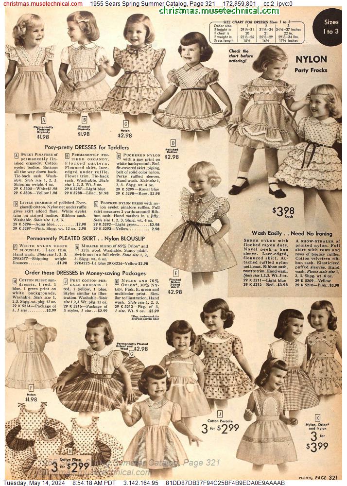 1955 Sears Spring Summer Catalog, Page 321