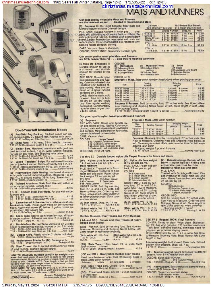 1982 Sears Fall Winter Catalog, Page 1242