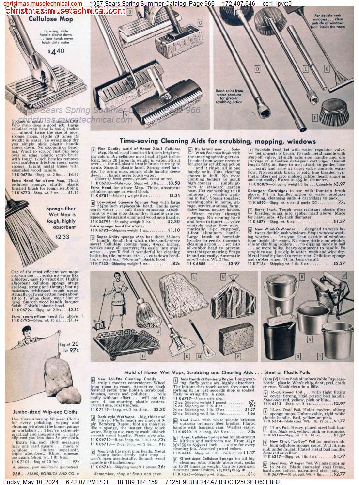 1957 Sears Spring Summer Catalog, Page 966
