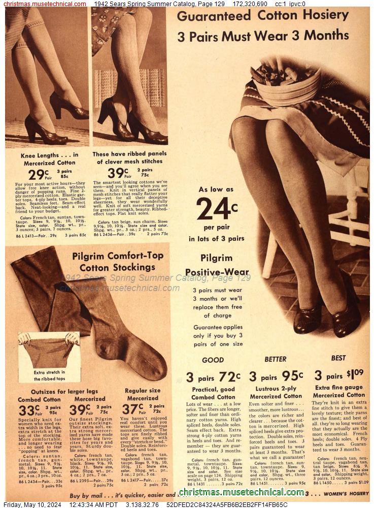 1942 Sears Spring Summer Catalog, Page 129