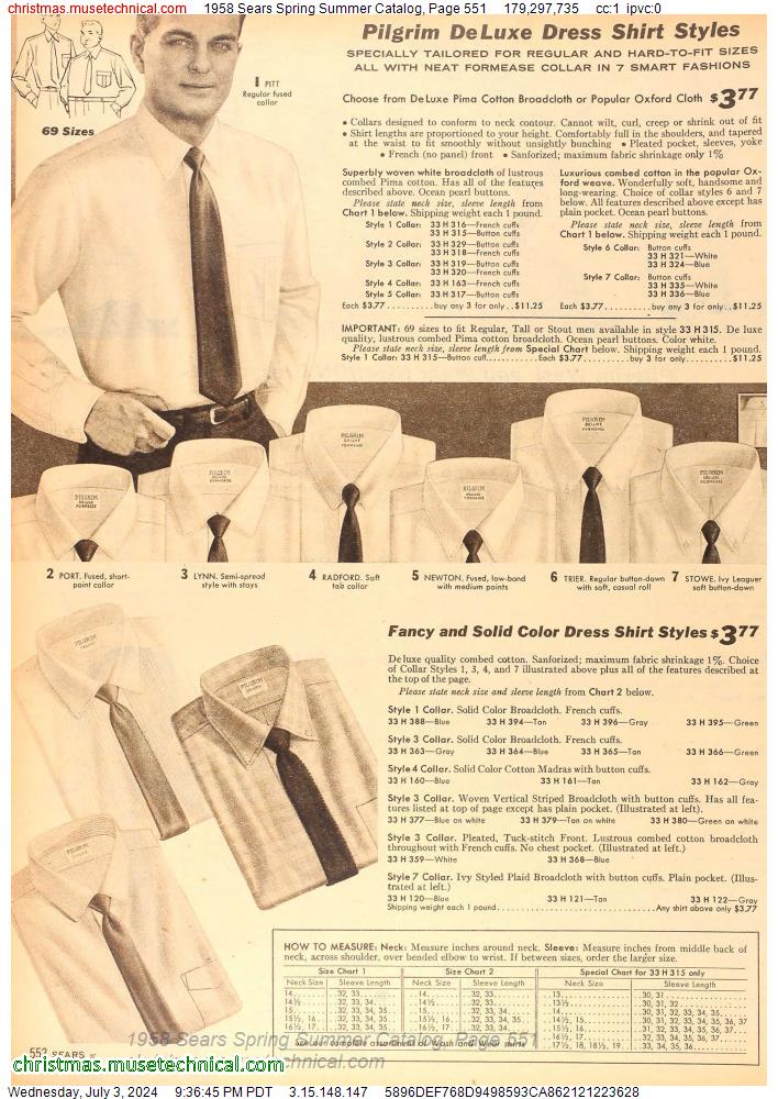 1958 Sears Spring Summer Catalog, Page 551